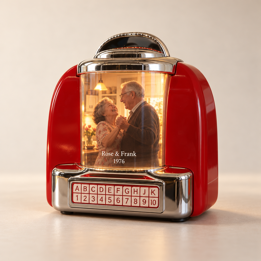 Jukette personalised photo jukebox, red