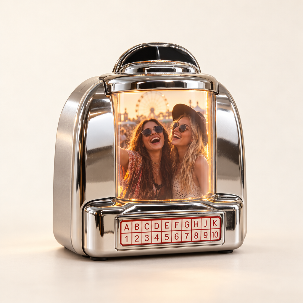 Jukette personalised photo jukebox, silver